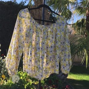 Sexy floral off the shoulder blouse